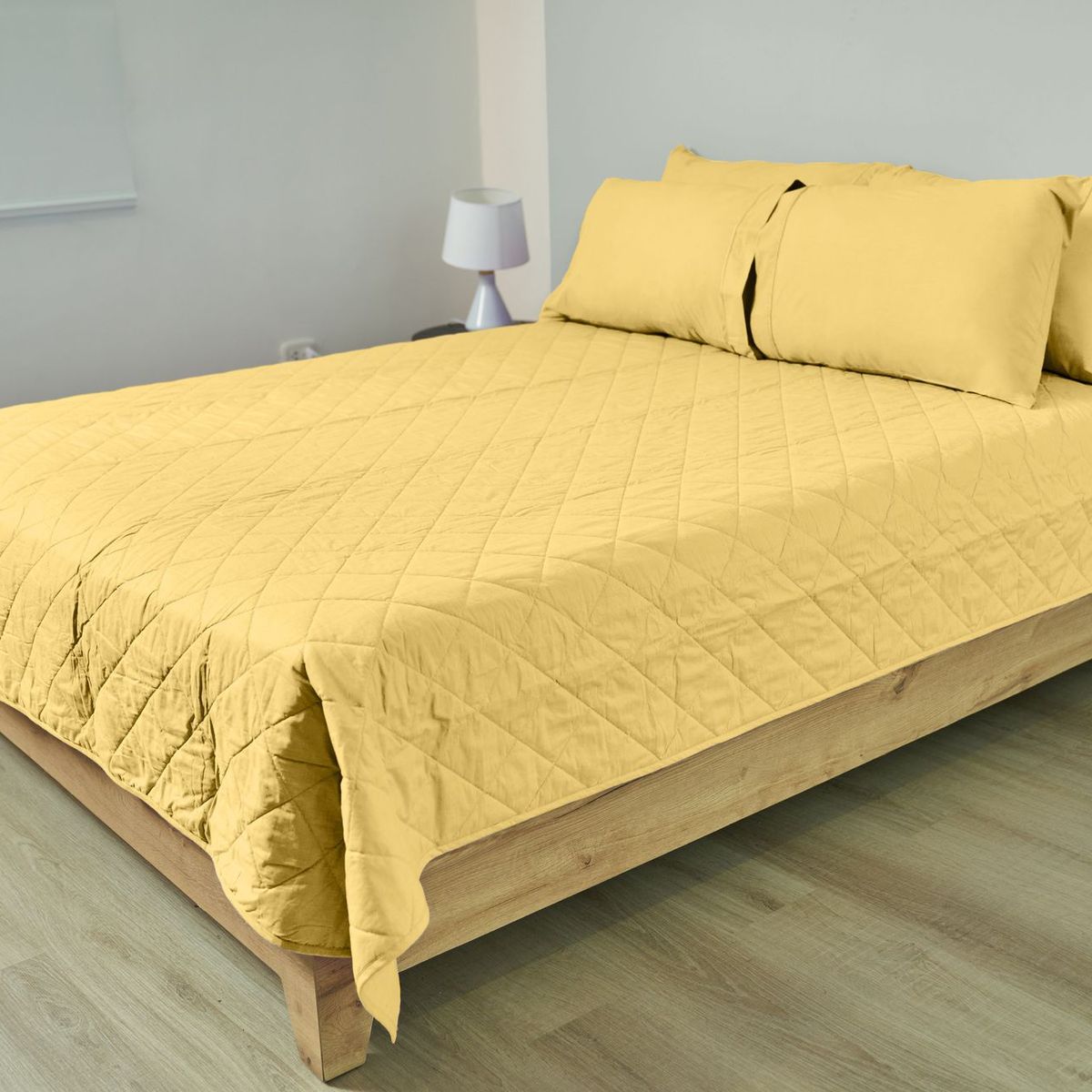 COBITEX HOME - Cubrecama Ligero 2 Plazas Amarillo Cobitex 100% Algodón