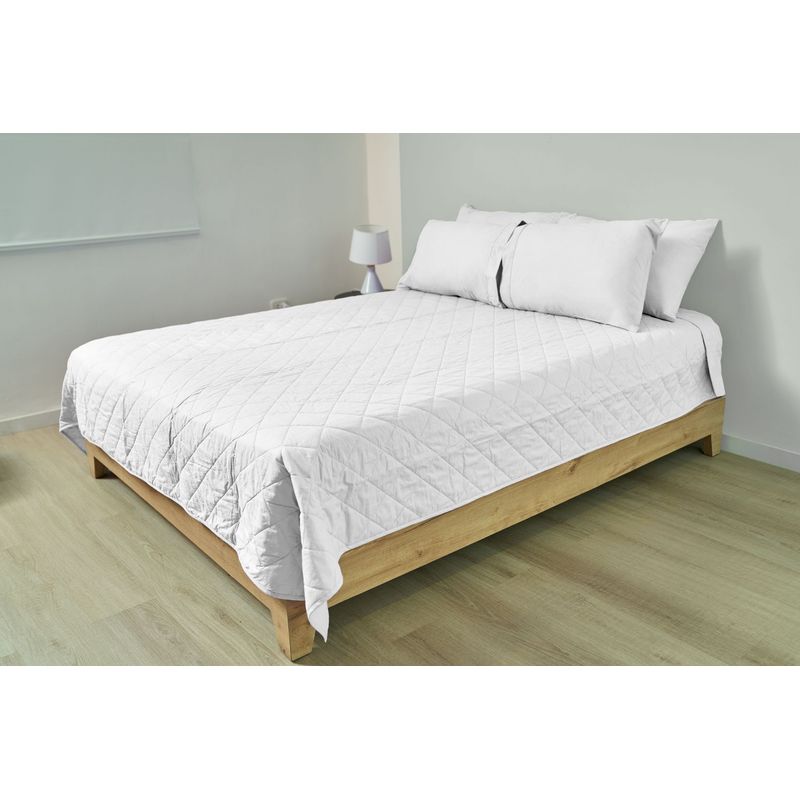 COBITEX HOME - Cubrecama Ligero King Blanco 600 Hilos Cobitex 100% Algodón
