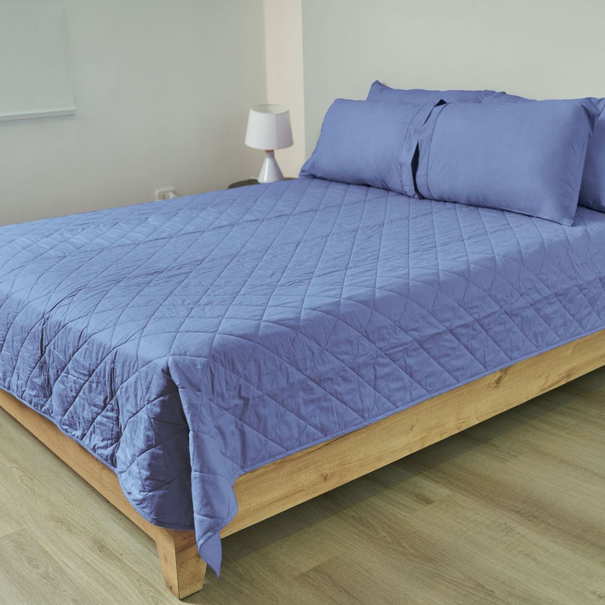 COBITEX HOME - Cubrecama Ligero 1 Plaza Azul Acero Cobitex 100% Algodón