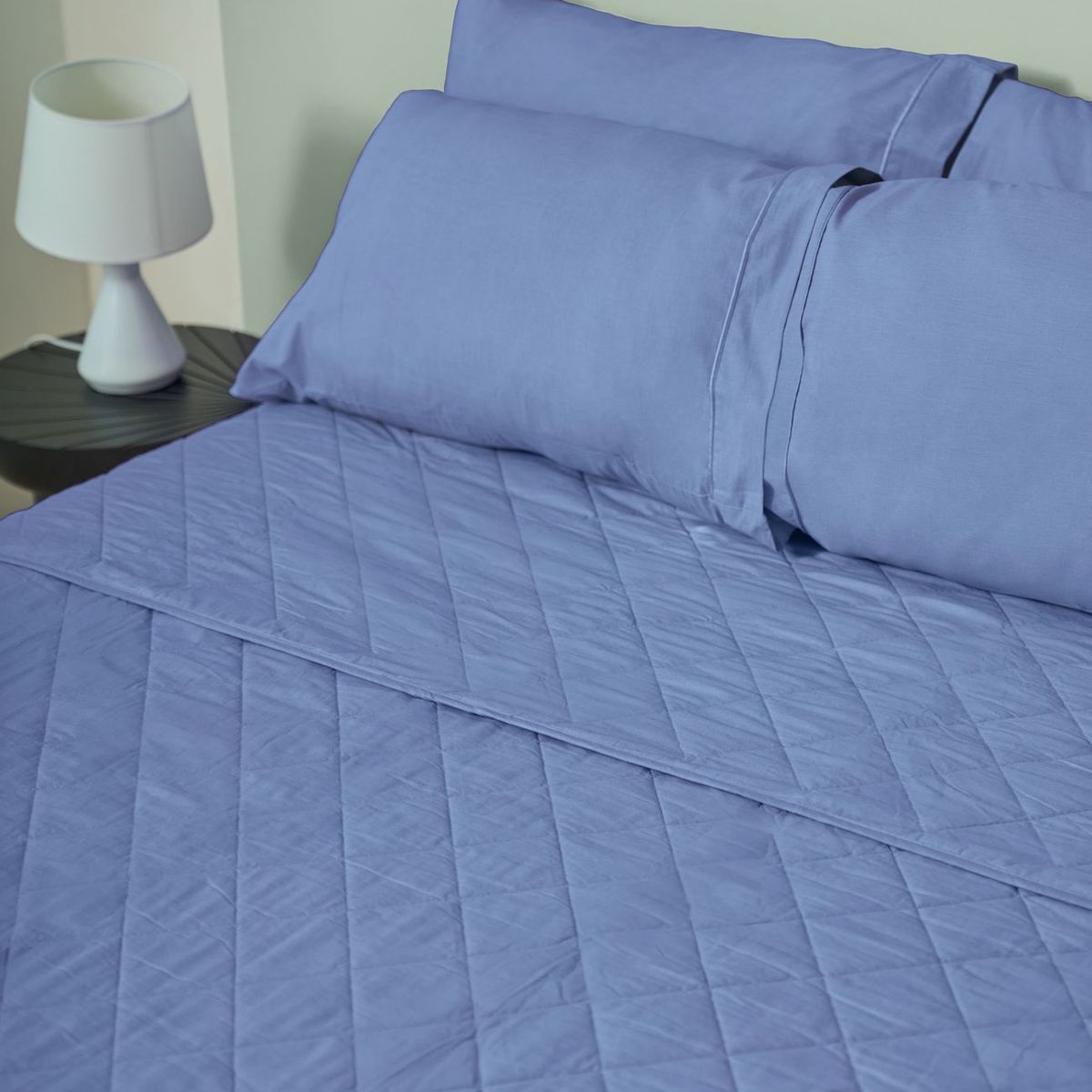 COBITEX HOME - Cubrecama Ligero 1 Plaza Azul Acero Cobitex 100% Algodón