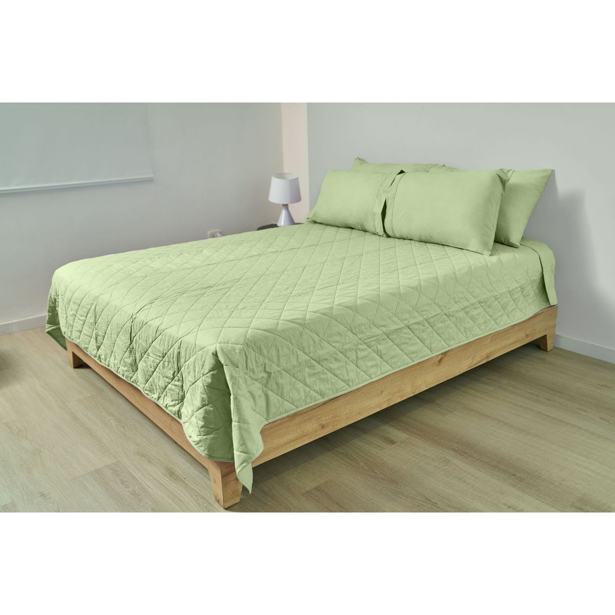 COBITEX HOME - Cubrecama Ligero 1 Plaza Verde Cobitex 100% Algodón.