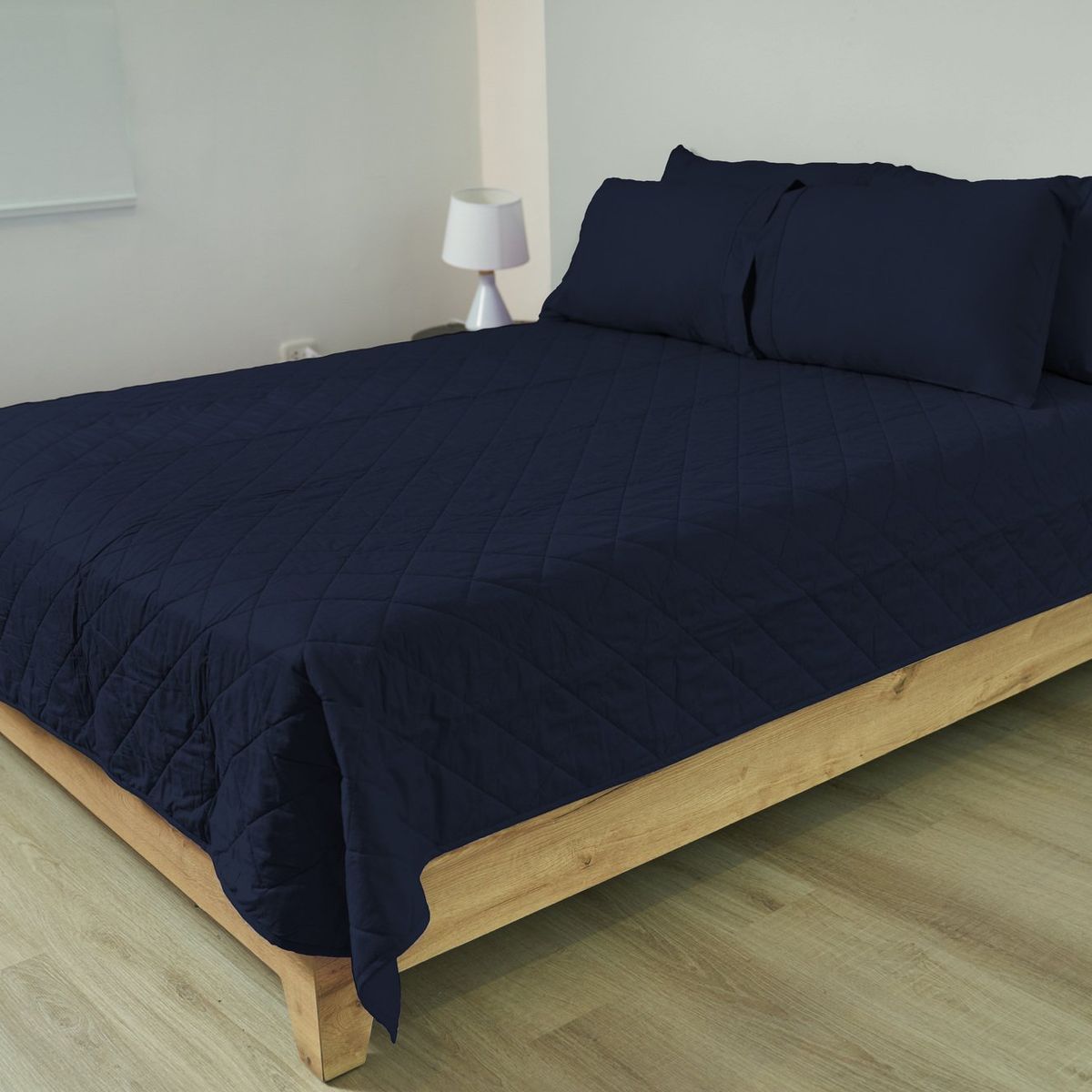 COBITEX HOME - Cubrecama Ligero 1.5 Plazas Azul Marino Cobitex 100% Algodón.