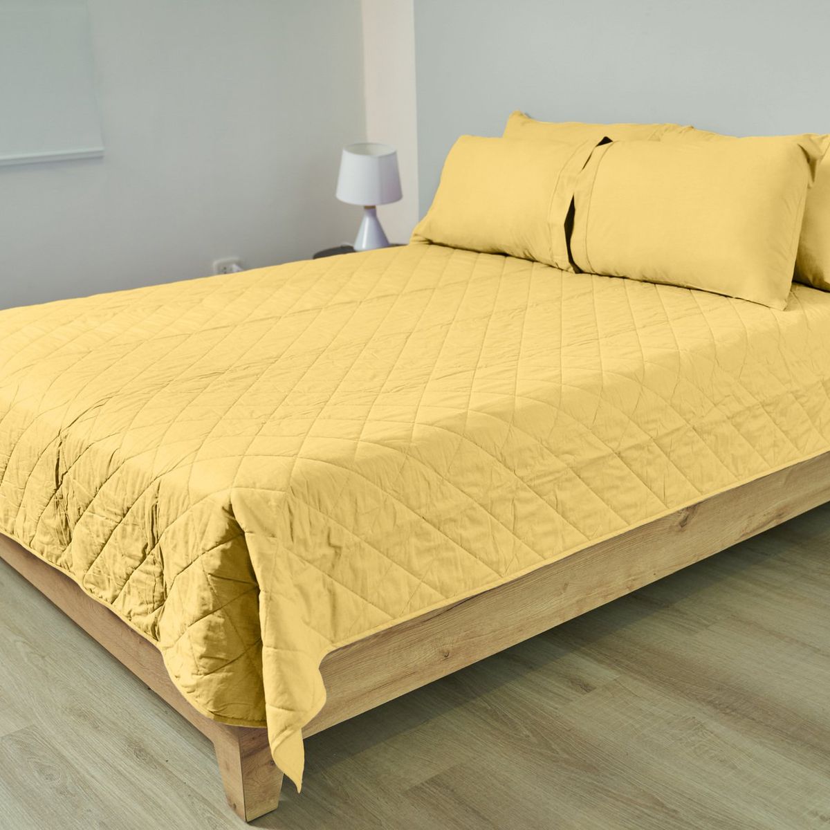 COBITEX HOME - Cubrecama Ligero Queen Amarillo Cobitex 100 Algodón