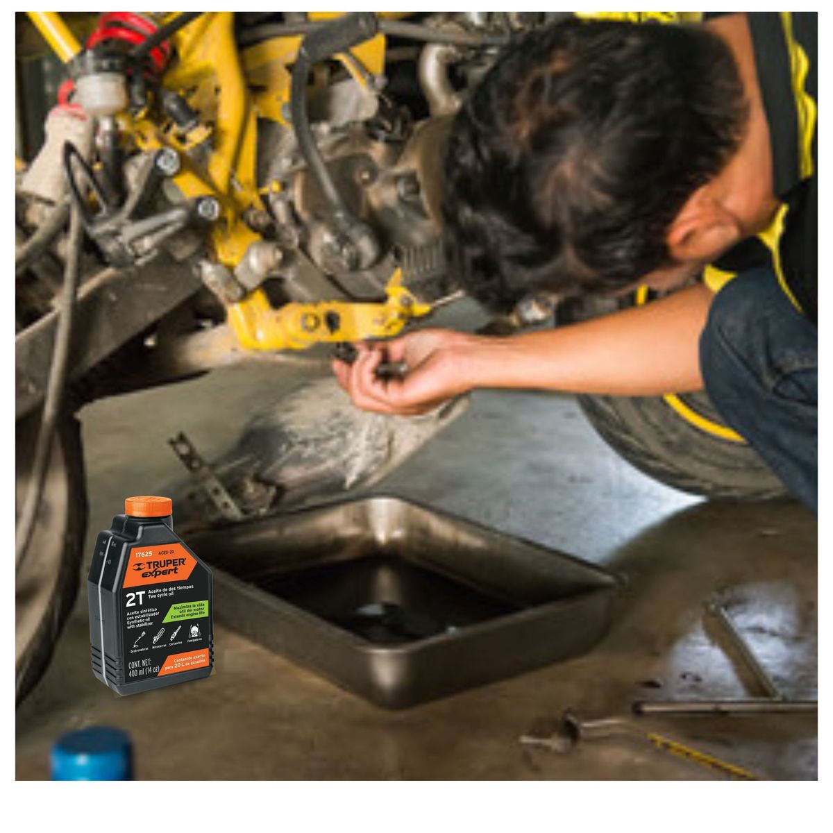 TRUPER - Aceite dos tiempos pack 3 unidades, 1 Embudo, COMBO TRUPER