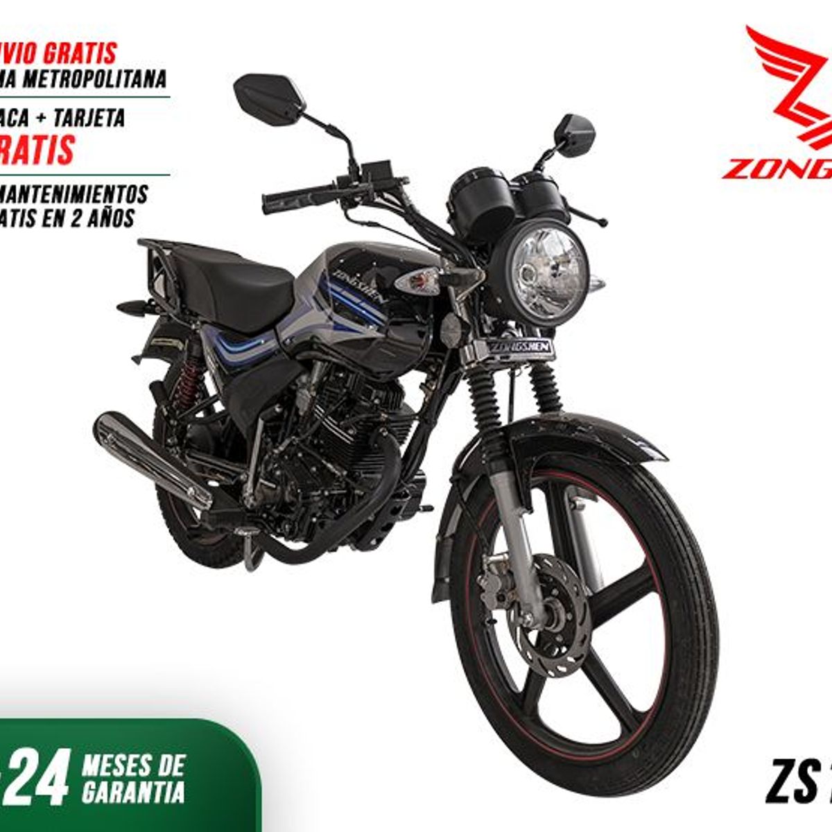 ZONGSHEN - MOTO PARA DELIVERY RENDIDORA ZS150-A NEGRA
