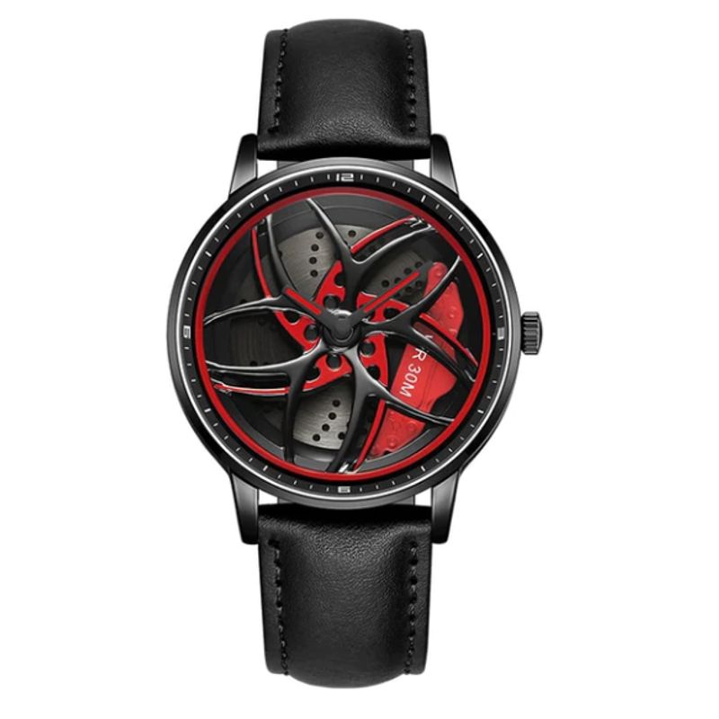 GENERICO - RELOJ SANDA NEGRO ROJIZO CUERO  P1091