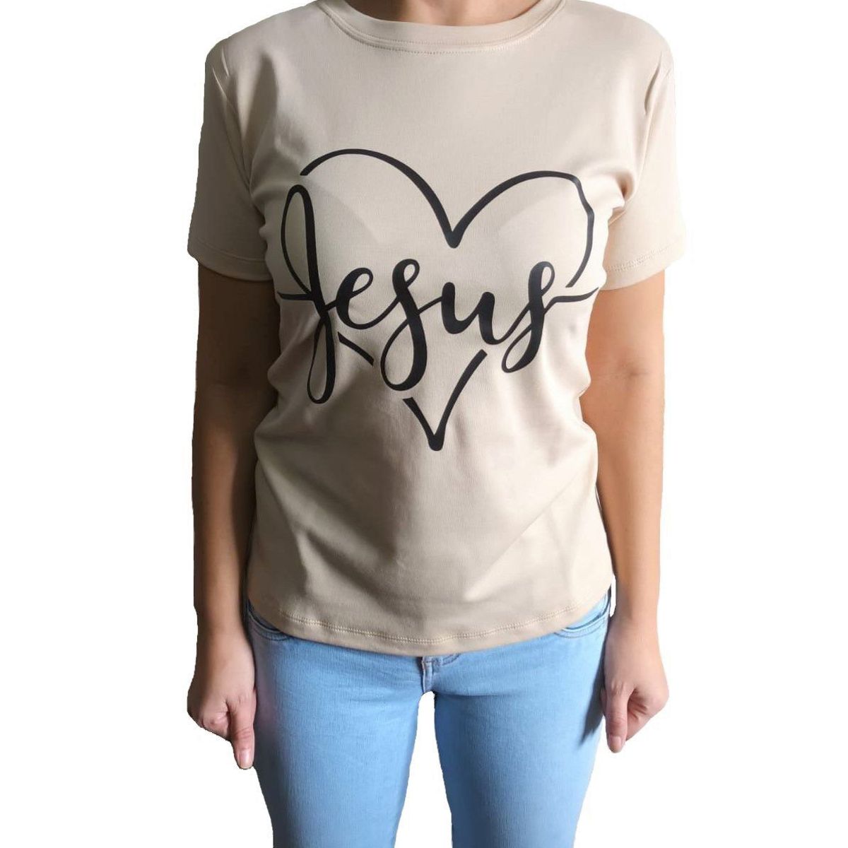 GENERICO - Polo mujer Jesús - Nathalie Love It - Beige