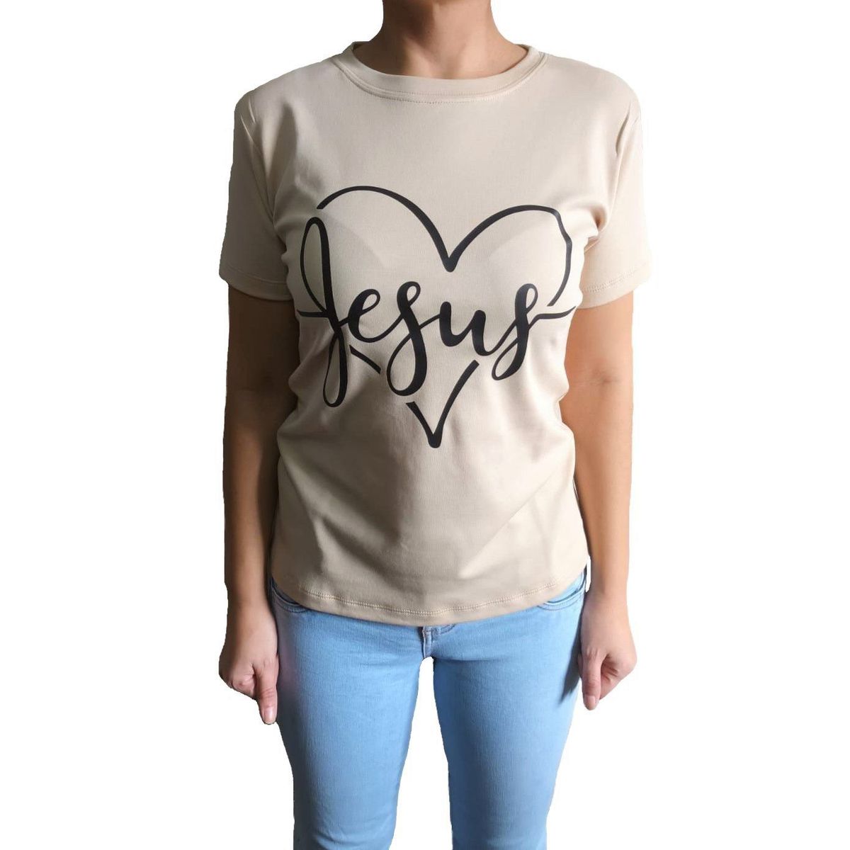 GENERICO - Polo mujer Jesús - Nathalie Love It - Beige