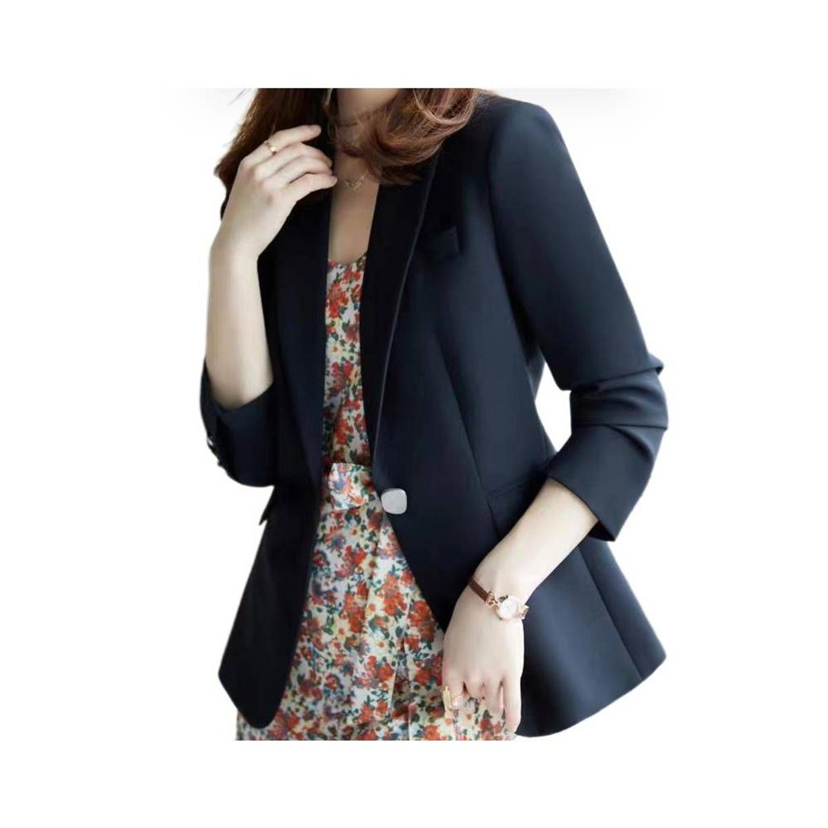 BLWOENS - Chaqueta de Poliéster casual para mujeres- Negro