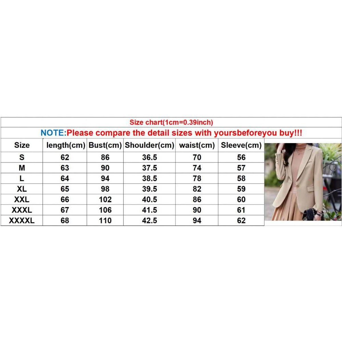 BLWOENS - Chaqueta de Poliéster casual para mujeres- Negro