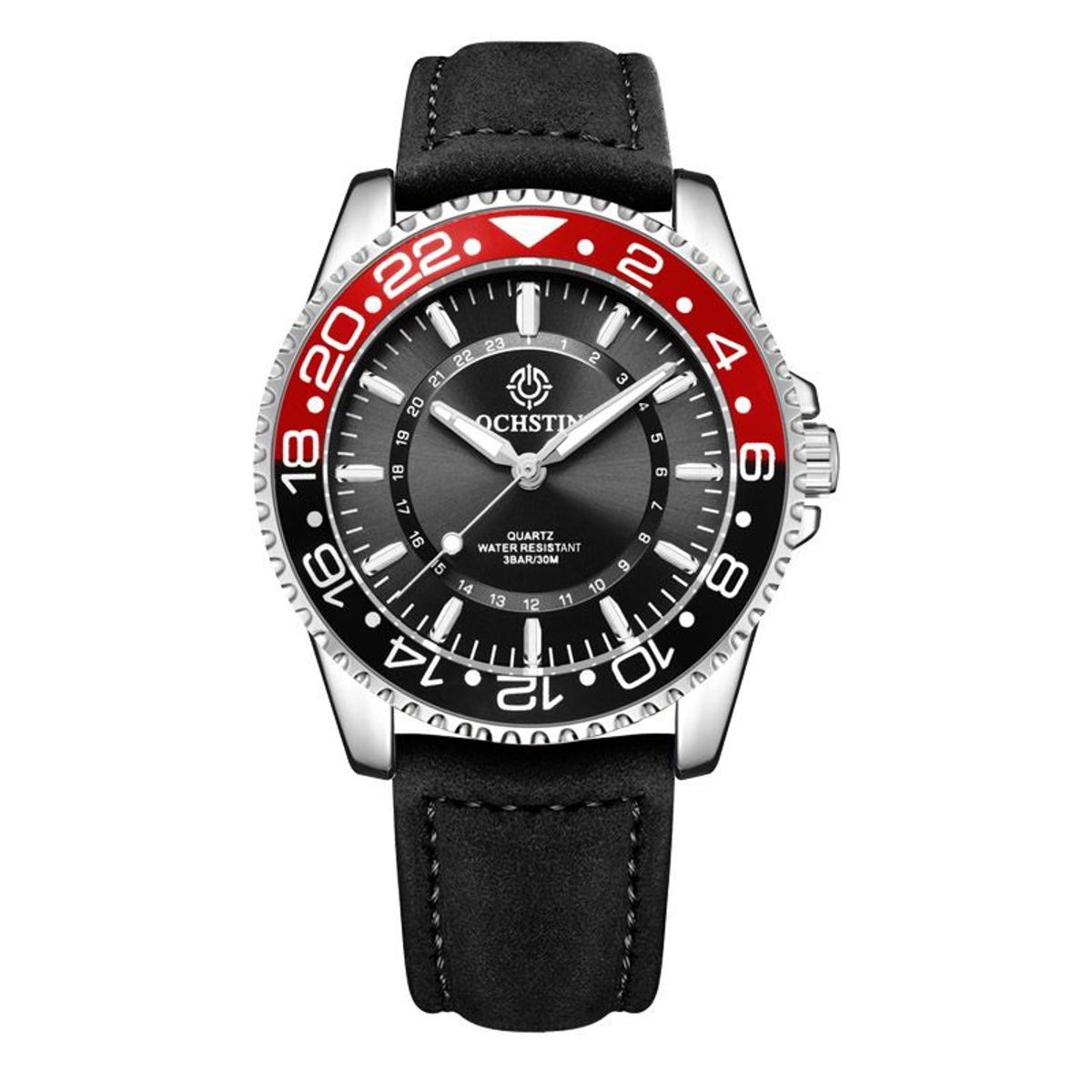 OCHSTIN - RELOJ OCHSTIN NEGRO Y ROJO CUERO  7019G