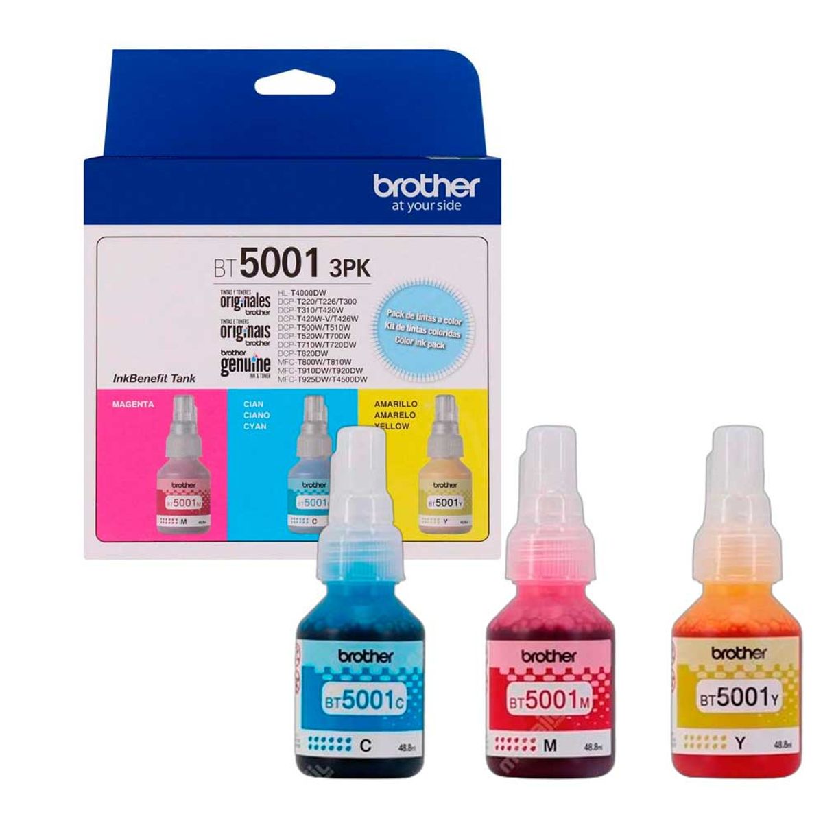 BROTHER - BOTELLA DE TINTA BROTHER BT5001 TRIPACK Original
