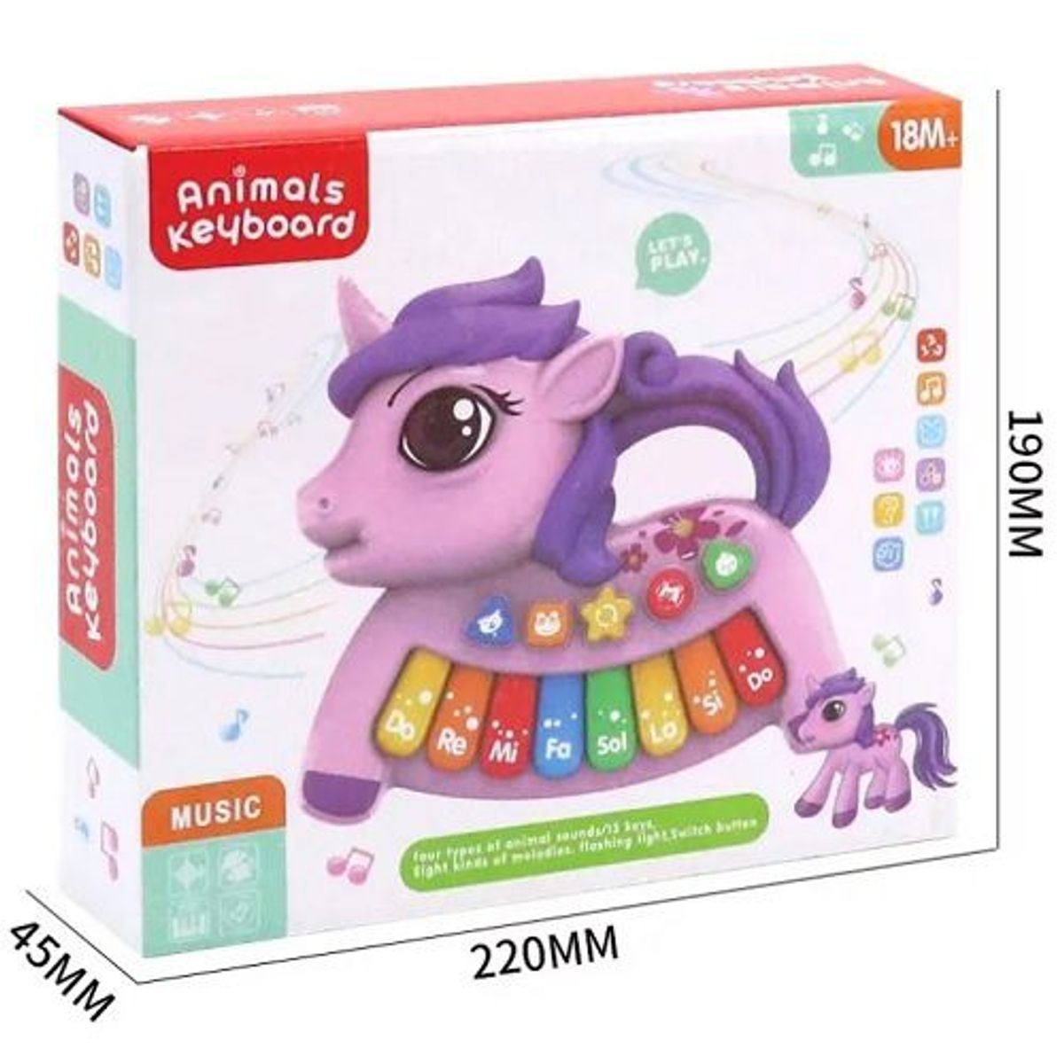 GENERICO - JUGUETE MUSICAL - PIANO MUSICAL DE UNICORNIO