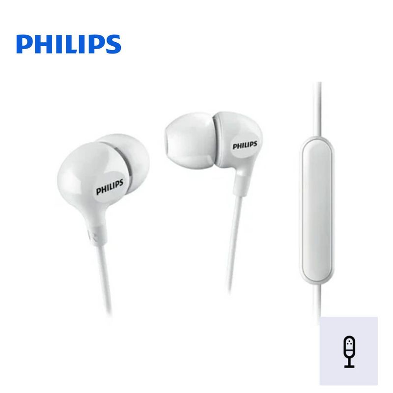 PHILIPS - Audífonos Philips Tunes Upbeat SHE3555 c-micro Blanco