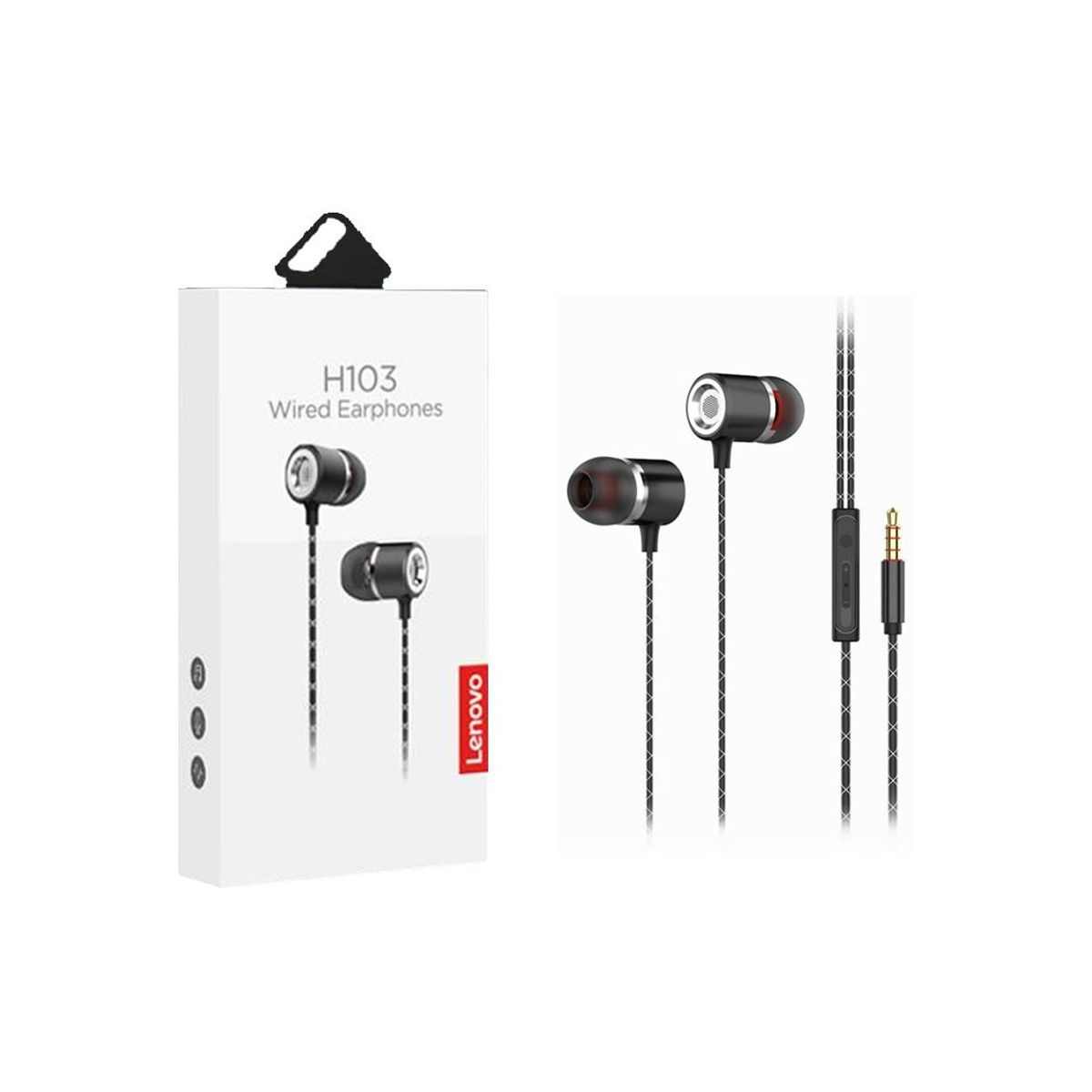 LENOVO - Audífono Lenovo H103 Metal Original Negro