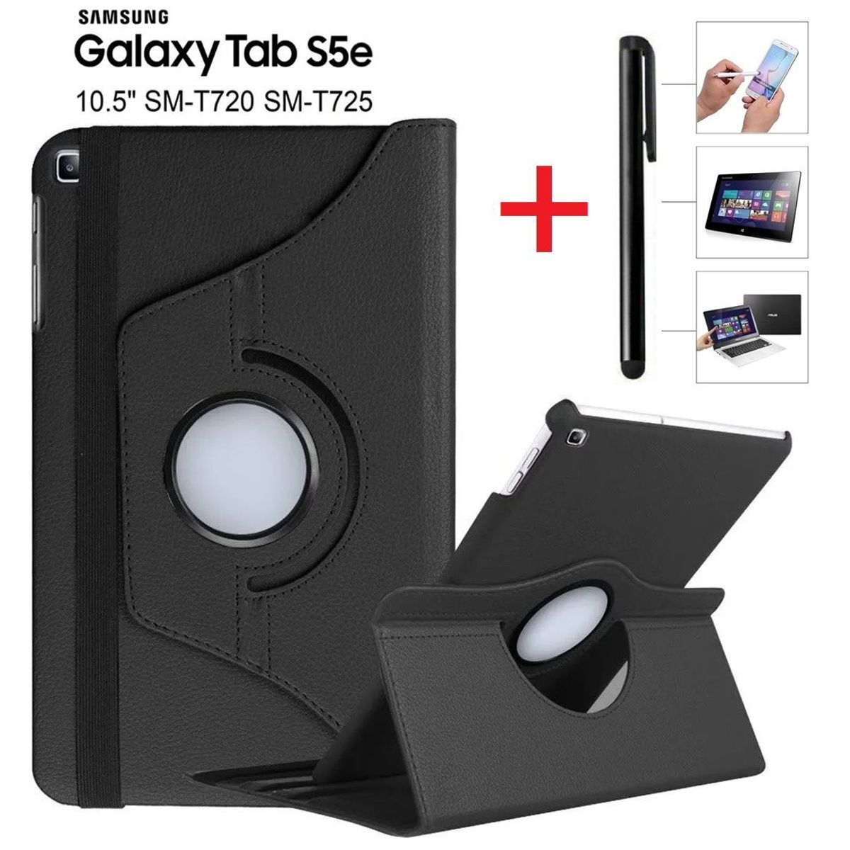 GENERICO - Funda Giratoria 360° y Lapiz Tactil para Samsung Tab S5e 10.5 SM-T720