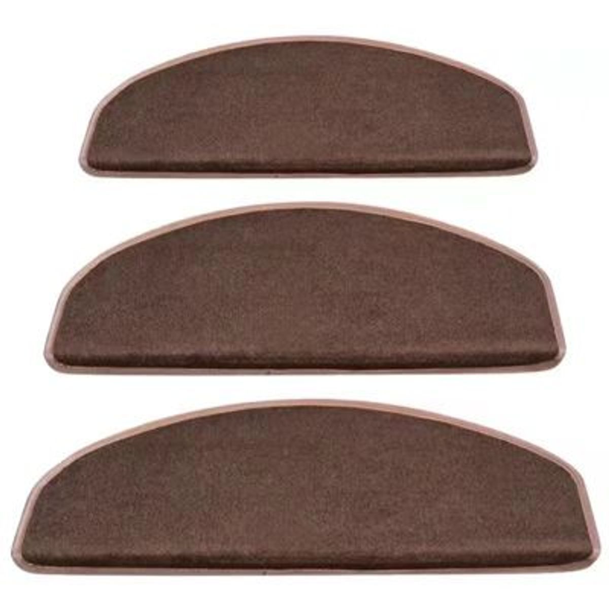 PUREPOWER - Alfombra Escalera Juego De 15 Alfombrillas Antidesliz-Marrón