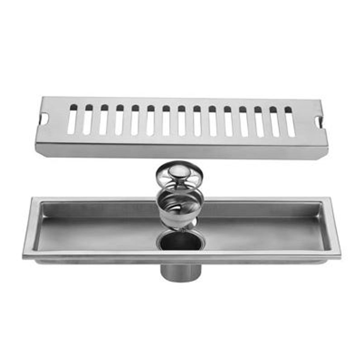 PUREPOWER - Rejilla De Cubierta Drenaje Piso Ducha Acero Inoxid 10×30cm