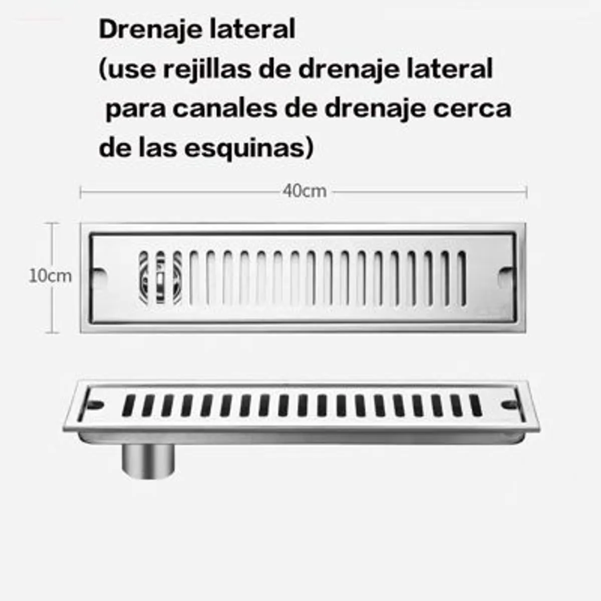 PUREPOWER - Rejilla De Cubierta Drenaje Piso Ducha Acero Inoxid 10×40cm