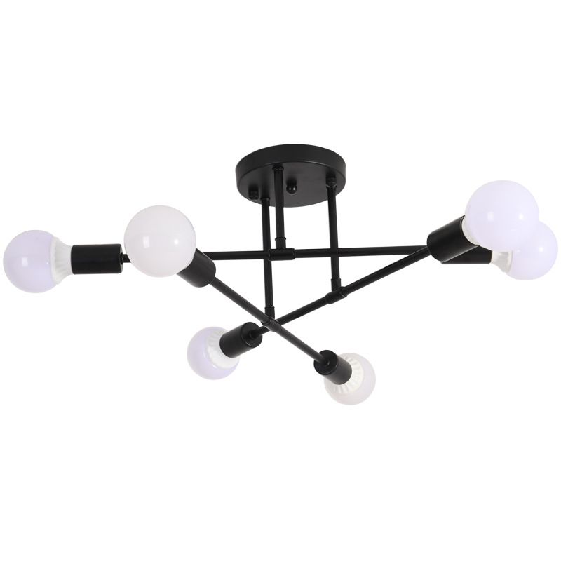 MMDH - Lámpara de Techo Nórdica Moderna Para Sala De Estar Negro LED