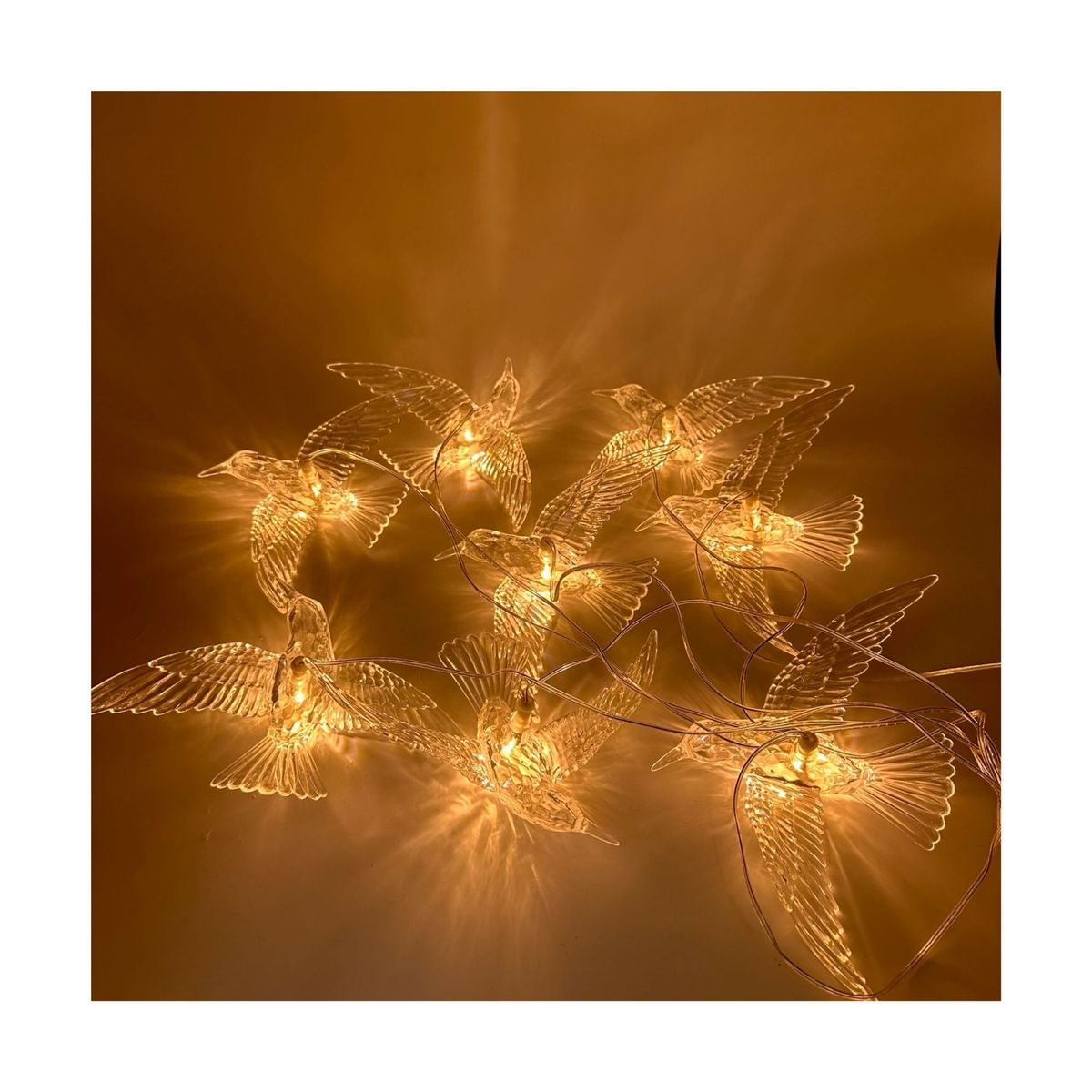 FLORIPA - Colgante De 8 Pajaros Con Led Color Blanco Cálido Cv925Col Floripa