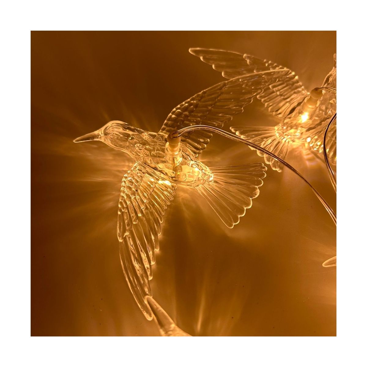 FLORIPA - Colgante De 8 Pajaros Con Led Color Blanco Cálido Cv925Col Floripa