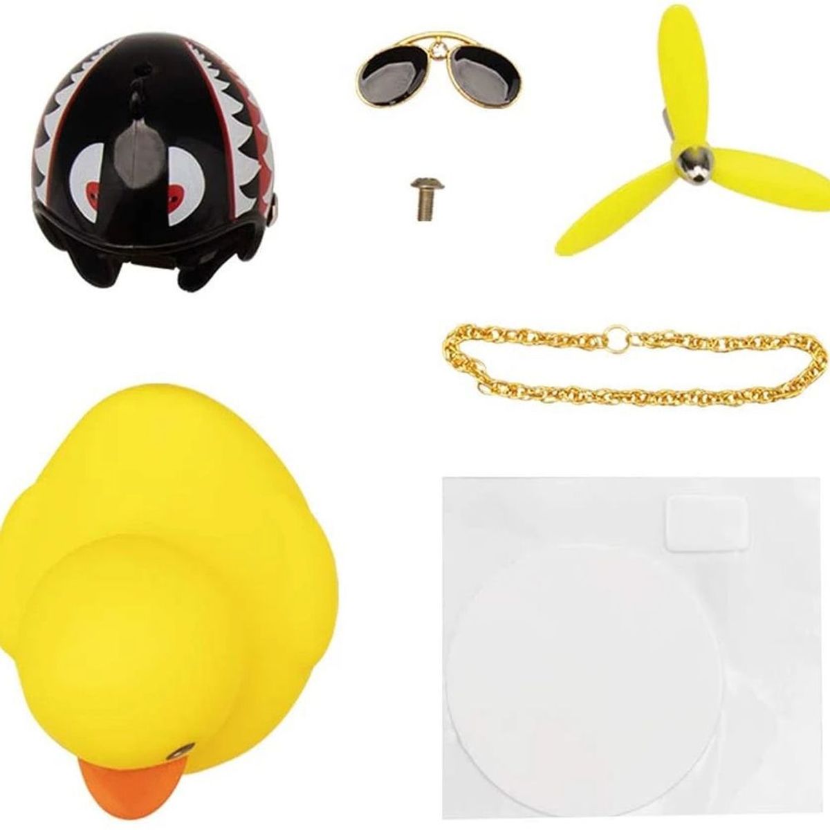 GENERICO - PATO MOTERO CASCO CELESTE ADORNO PARA MOTO BICICLETA