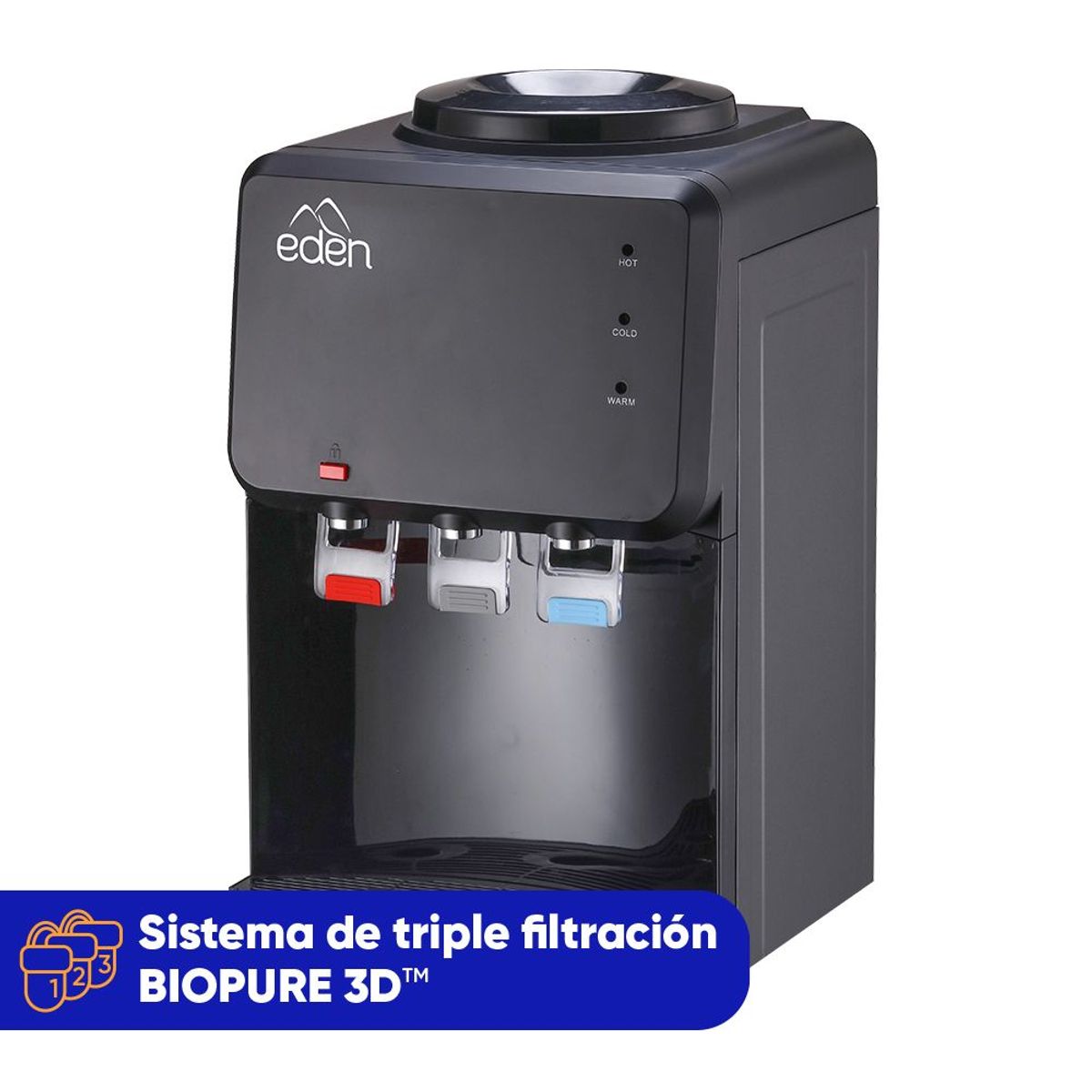 EDEN - Purificador Dispensador de agua BIOPURE 3D Edén Alpino Negro
