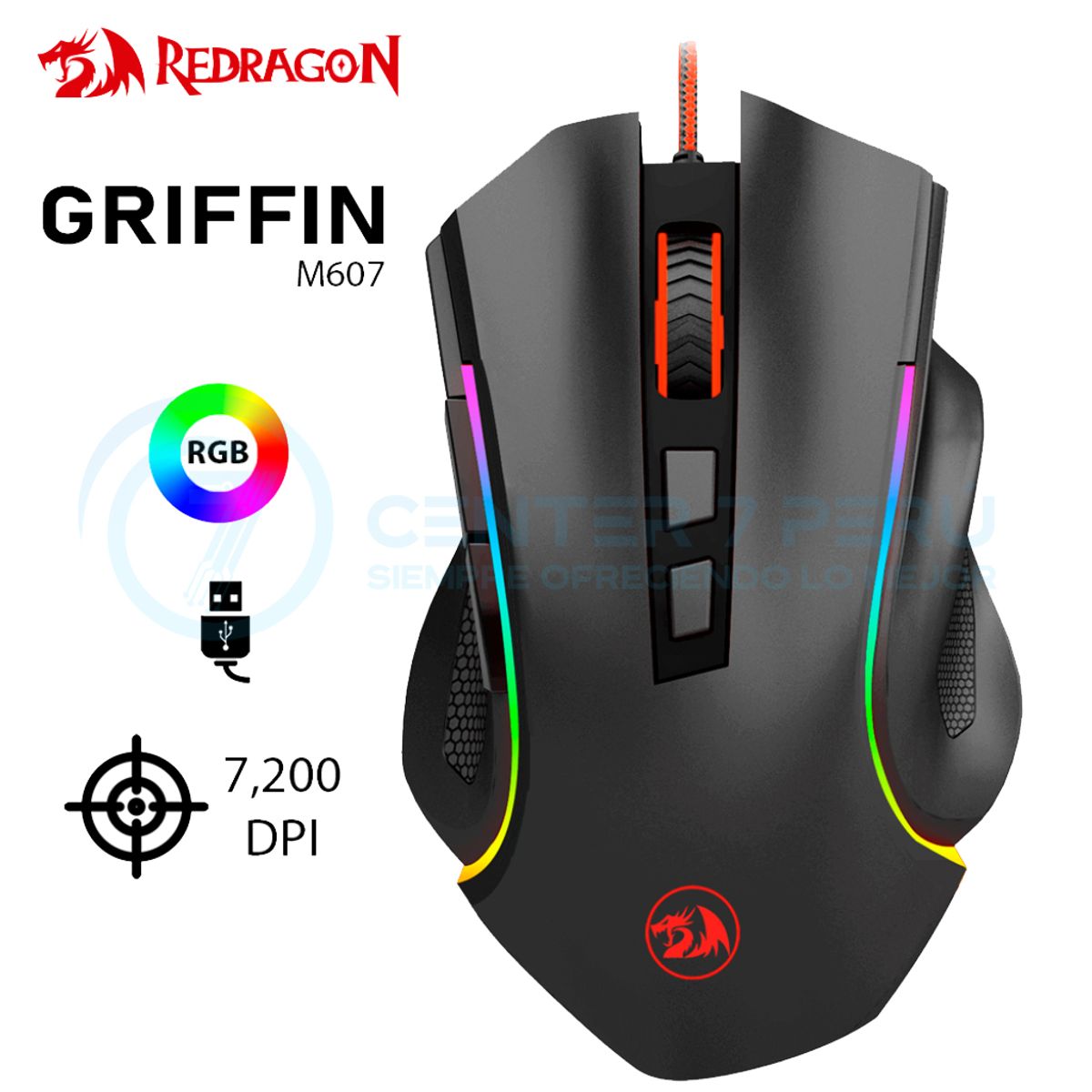 REDRAGON - M607 Mouse Redragon GRIFFIN NEGRO