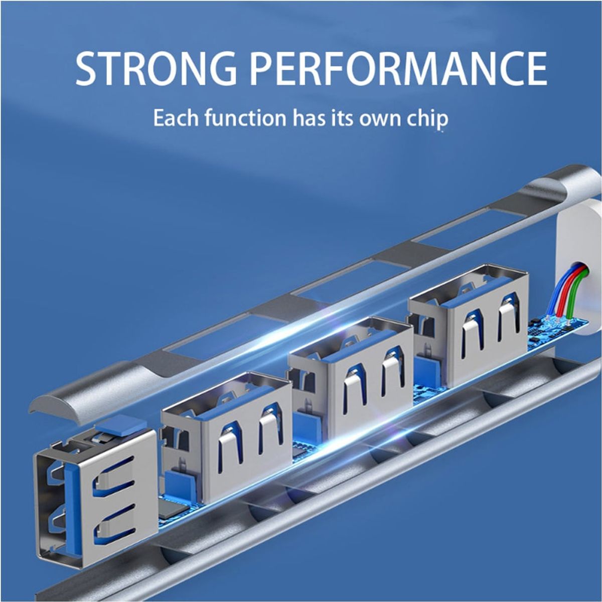GENERICO - Hub 4 Puertos USB 3.0 5gbps Aluminio 1 x USB 3.0 3 x USB 2.0