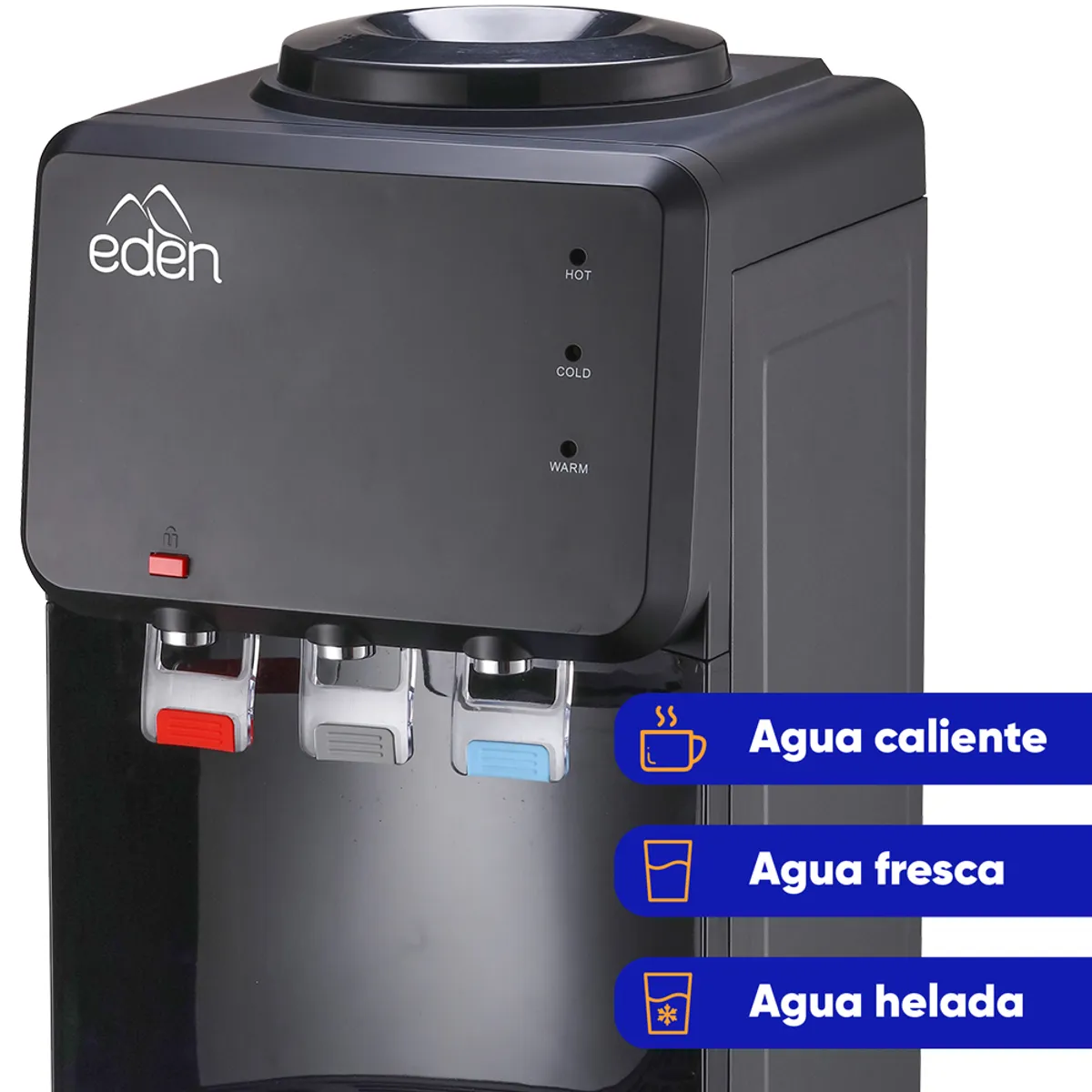 EDEN - Purificador Dispensador Pedestal 3 etapas Edén Onyx Negro