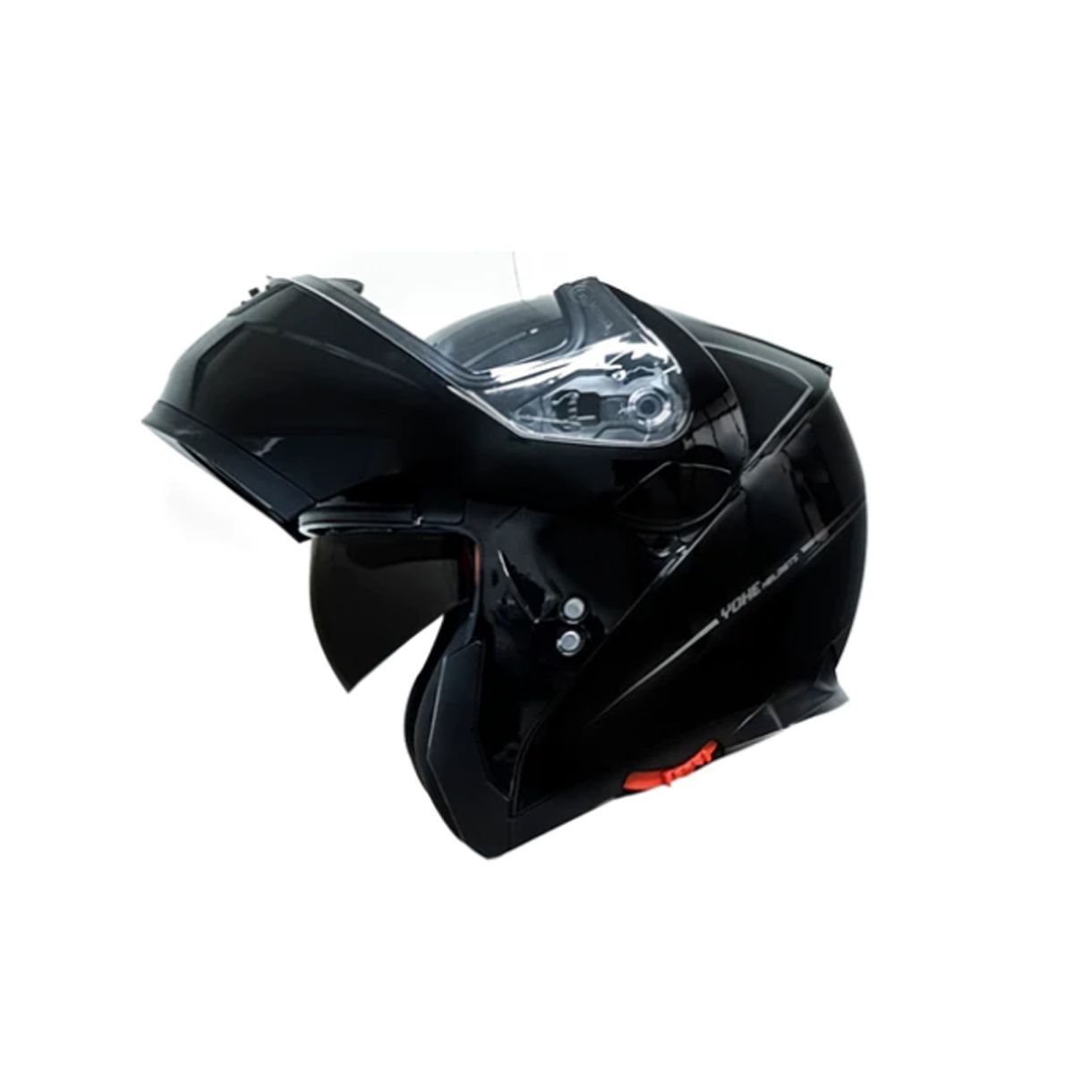 GENERICO - CASCO YOHE ABATIBLE DOBLE VISOR NEGRO BRILLO XL