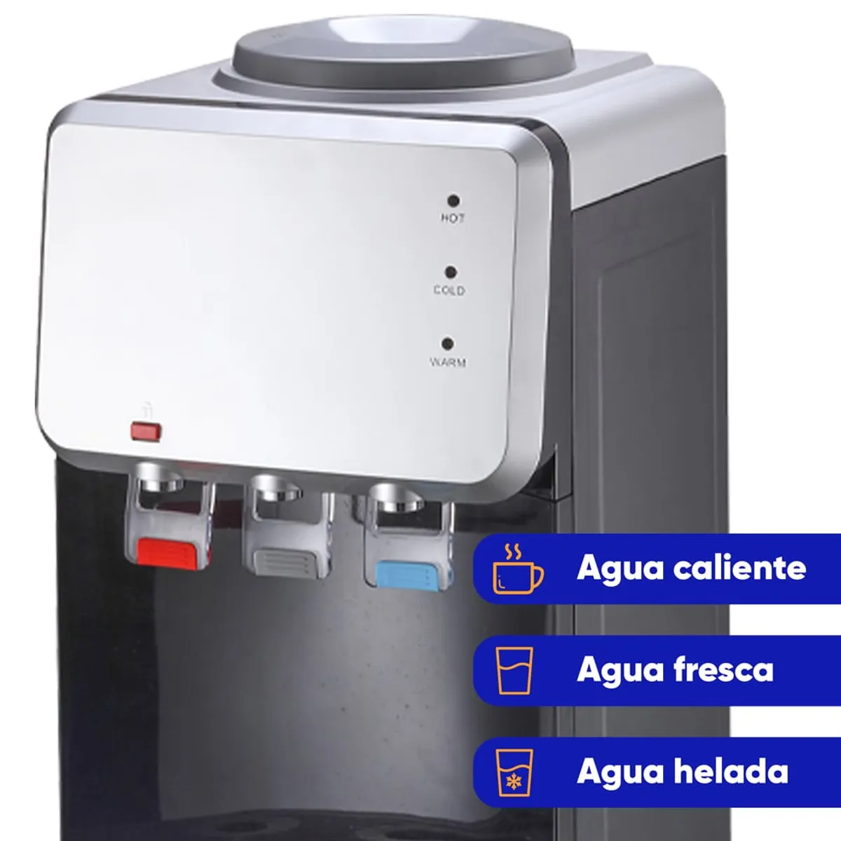 EDEN - Purificador Dispensador Pedestal 3 etapas Edén Onyx Plateado