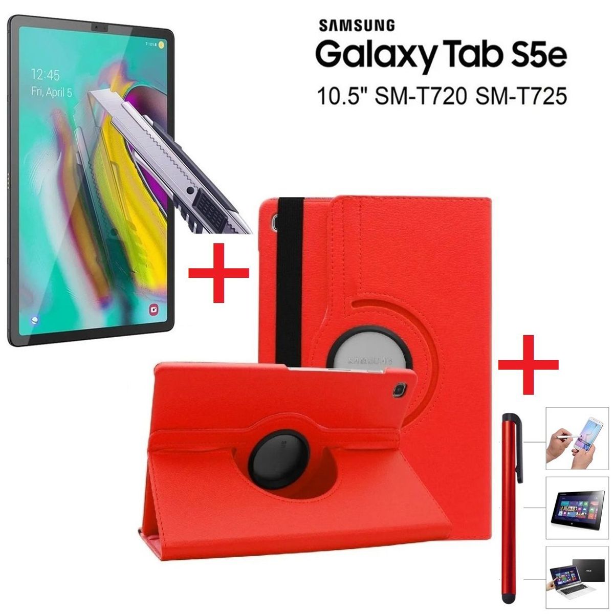 GENERICO - Funda con Mica con Lapiz para Samsung Tab S5e 10.5 SM-T720 Flip Cover