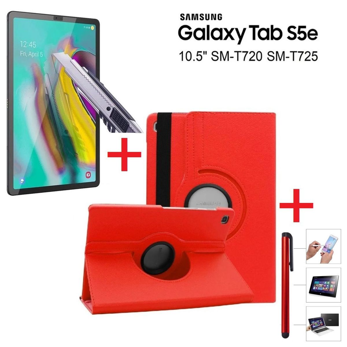 GENERICO - Funda con Mica con Lapiz para Samsung Tab S5e 10.5 SM-T720 Flip Cover