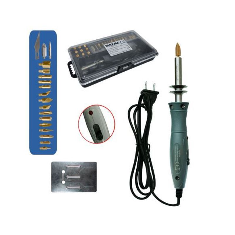 TAKEMA - Pirógrafo 27 Puntas Intercambiables 10W/30W ZD-972G TAKEMA