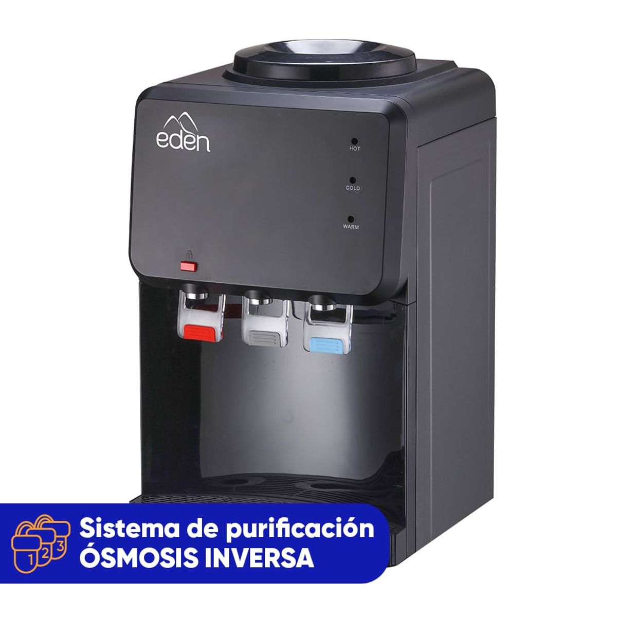 EDEN - Purificador Dispensador Ósmosis Inversa Edén Alpino Negro