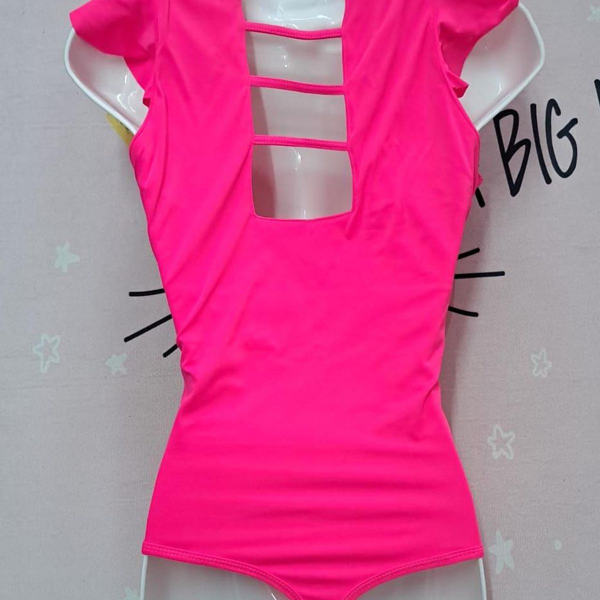 GENERICO - BODY ROSA NEON EXTERIOR  REDUCTOR FAJA  BRILLOS TALLA SM DeAlcoba
