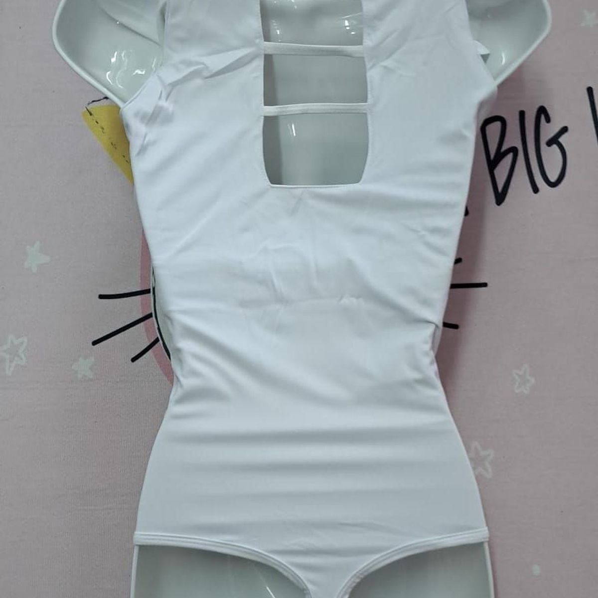 GENERICO - BODY BLANCO FAJA REDUCTOR EXTERIOR EN LYCRA  BRILLOS TALLA SM DeAlcoba