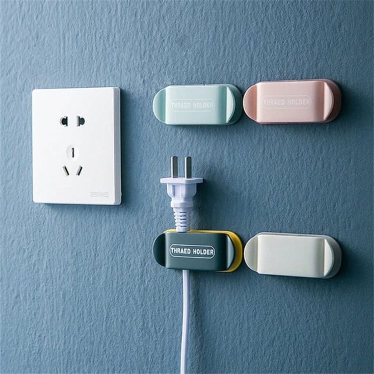 GENERICO - Organizador de Cable USB Autoadhesivo para Oficina oEscritorio x4perla