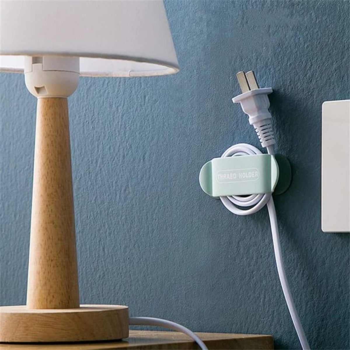 GENERICO - Organizador de Cable USB Autoadhesivo para Oficina o Escritorio x4Cele