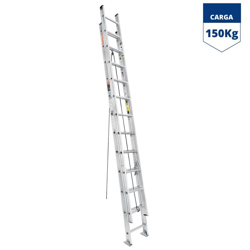 TRUPER - Escalera telescópica,  24 peldaños, Truper