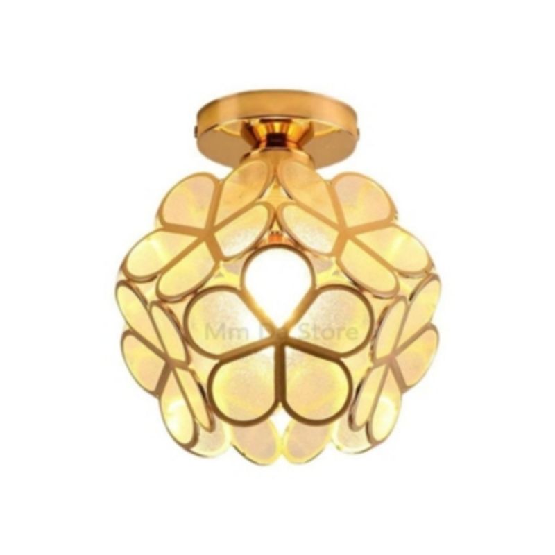 MMDH - Pasillo moderno lámpara de techo de flores LED - A01 Mate Oro