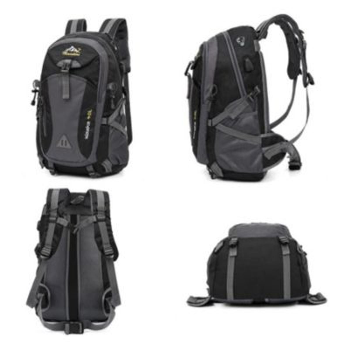 PUREPOWER - Mochila senderismo impermeable 40l usb - negro