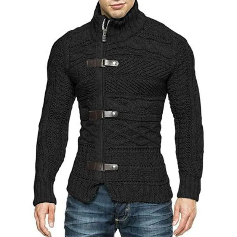 BLWOENS - Suéter casual de moda para hombres - Negro