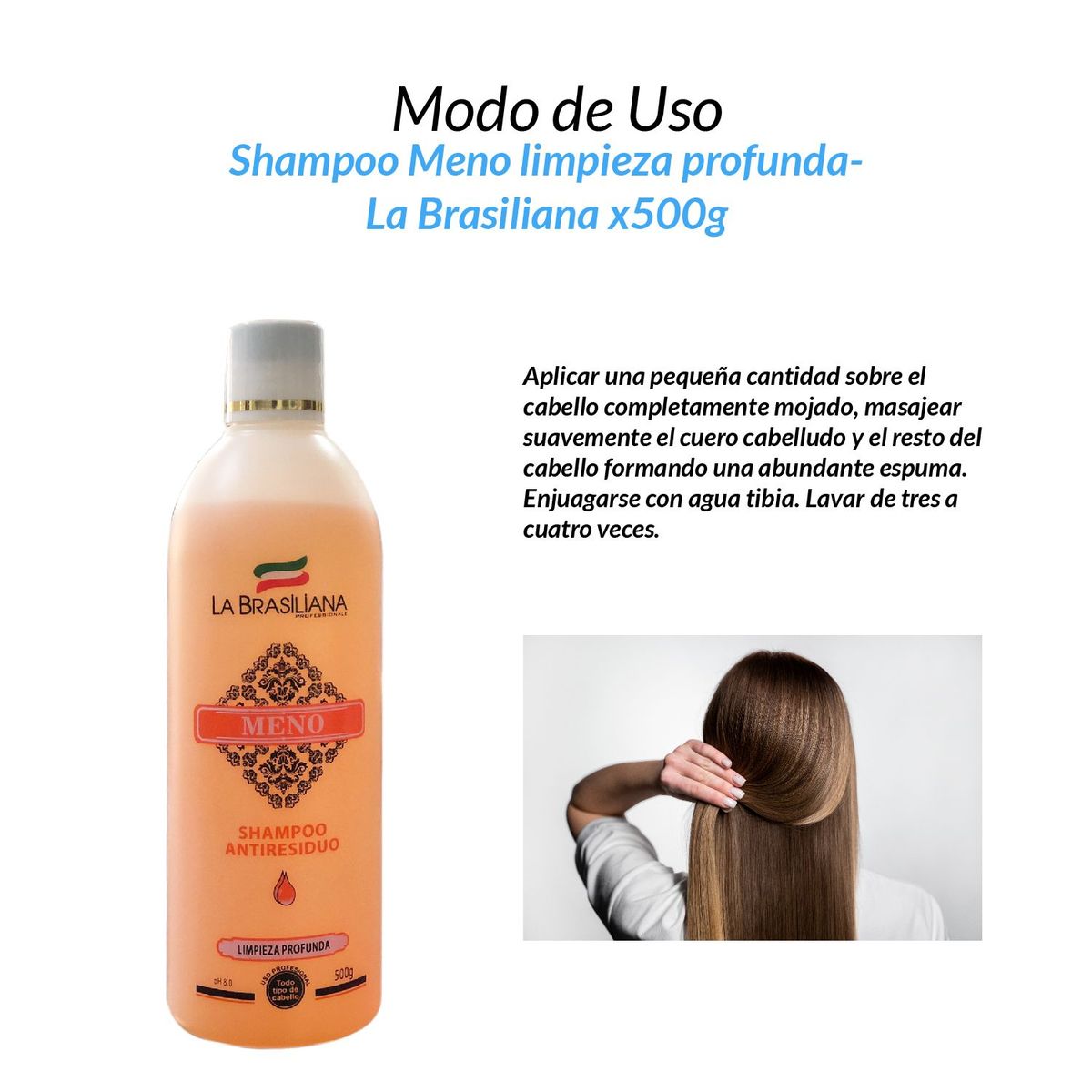 LA BRASILIANA - Shampoo antiresiduo limpieza profunda - La Brasiliana 500gr