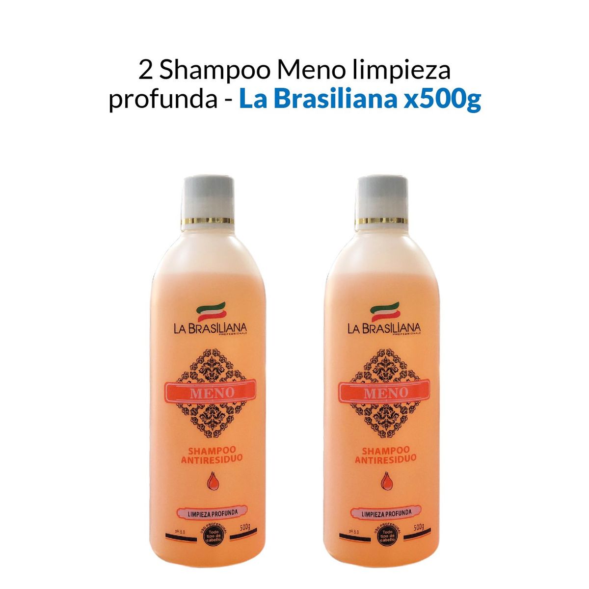 LA BRASILIANA - 2 Shampoo antiresiduo limpieza profunda - La Brasiliana 500gr