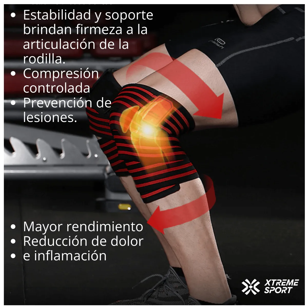 XTREME SPORT - Rodilleras de Potencia XTREME Strap  Levantamiento de pesas