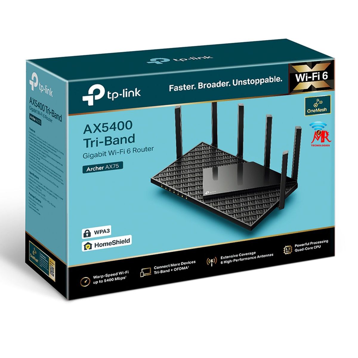 TP LINK - Archer Ax75 Router Wi-fi 6 Tribanda Ax5400 One Mesh Tp-link