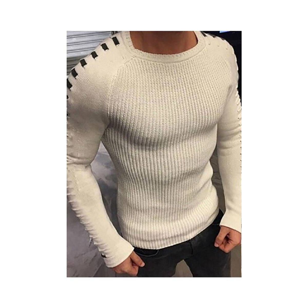 BLWOENS - Suéter casual de moda para hombres - Blanco